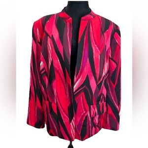 Jones studio separates woman pink black colorful open no close jacket size 16W